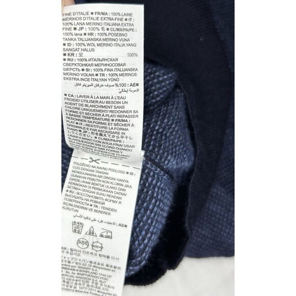 BANANA REPUBLIC Sweater Mens Large Blue 100% Merino Wool Italian Yarn By Baruffa - Picture 8 of 11